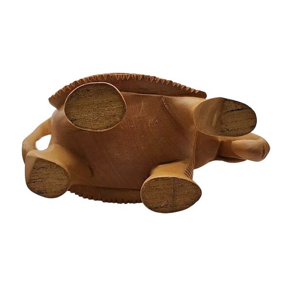 Wooden Hindu Inspired Elephant Figurine Ornate Detail 3” Tall Art Deco India - Picture 5 of 6